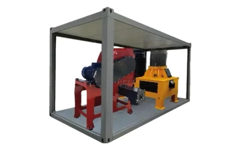 Impianto di produzione del pellet SKID su sfondo bianco